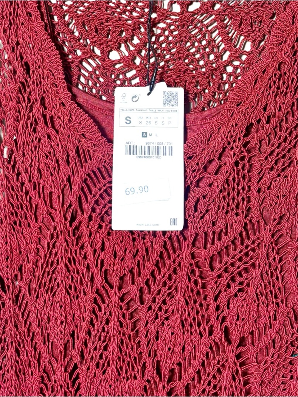 Zara Open Crochet Maxi Dress in Brick - Picture 4 of 13